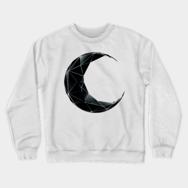 Black geometric pattern crescent moon Crewneck Sweatshirt by Spaceboyishere